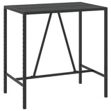 7 Piece Garden Bar Set with Cushions Black Poly Rattan 3203921
