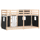 Bunk Bed without Mattress Black 90x190 cm Solid Wood Pine 3283937