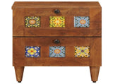 Bedside Cabinet Brown 40 x 33 x 46 cm Solid Mango Wood 4018222