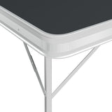 Folding Camping Table with 2 Benches Aluminium Grey 48183