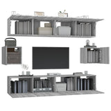 ZNTS 6 Piece TV Cabinet Set Grey Sonoma Engineered Wood 3114364