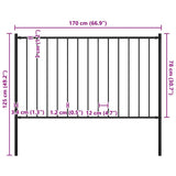 Fence Panel Woerden with Posts Steel 1.7x0.75 m Black 145209