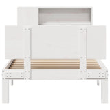 ZNTS Bookcase Bed without Mattress White 90x190cm Single Solid Wood Pine 3322645