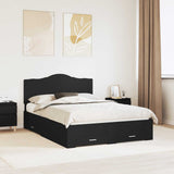 Bed Frame with Headboard Black 150 x 200 cm Engineered Wood 3413588