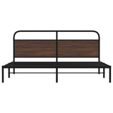 Metal Bed Frame without Mattress Brown Oak 180x200 cm Super King 3318656