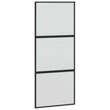 Sliding Door with Hardware Set Black 90x205 cm Tempered Glass 3375955