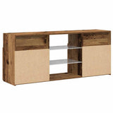 TV Cabinet with LED Lights Old Wood 120x30x50 cm Engineered Wood 856351