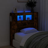 LED Headboard Smoked Oak 100x18,5x103,5 cm Engineered Wood 837334