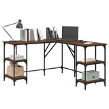 Desk Brown Oak 139x139x75 cm Engineered Wood 837596