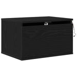 ZNTS Bedside Cabinets with LED Lights 2 pcs Wall-Mounted Black Oak 863083