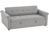 Two-Seater Velvet-Feel Sofa Bed - Grey T3398P424907