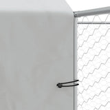 Outdoor Dog Kennel with Roof Silver 10x10x2.5 m Galvanised Steel 3190481