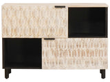 Sideboard White Wash Finish 80 x 33 x 75 cm Solid Mango Wood 4017891