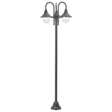 Garden Post Light E27 220 cm Aluminium 3-Lantern Bronze 44207