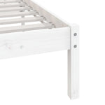 ZNTS Bed Frame White 90x190 cm Single Solid Wood Pine 3100989