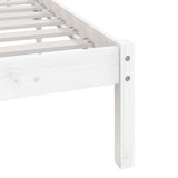 Bed Frame White Solid Pine Wood 200x200 cm Durable Bed Frame 3101044