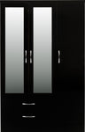 ZNTS Nevada 3 Door 2 Drawer Mirrored Wardrobe 100-101-182