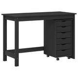 Desk and Rolling Cabinet Set MOSS 2 pcs Black 3438788