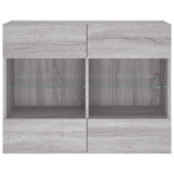 TV Wall Cabinet with LED Lights Grey Sonoma 78.5x30x60.5 cm 837104