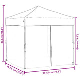 Folding Party Tent with Sidewalls Cream 2x2 m 93501