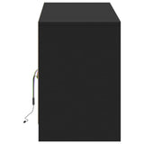 TV Cabinet with LED Black 139.5x34x50 cm Engineered Wood 852195