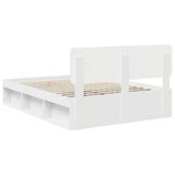 Bed Frame with Headboard White 140 x 190 cm Solid Pine Wood 3412078