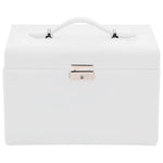 ZNTS Jewellery Box 3-Layer with Mirror Lockable White 26x18x17.5 cm 4103558