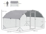 Walk In Chicken Run Galvanised Chicken Coop Hen Poultry House Cage Pet Playpen Garden with T3398P350078