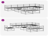 Outdoor Sofa Set 9 pcs Natural Solid Acacia Wood 3367802