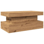 ZNTS Coffee Table with LED Lights Artisian Oak 90x50x40 cm 857715