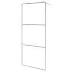 ZNTS Walk-in Shower Wall with Shelf Chrome 90x195 cm ESG Glass&Aluminium 3185497