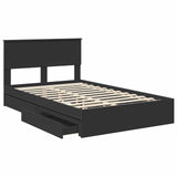 Storage Bed with Headboard Black 120 x 200 cm Engineered Wood 3408481