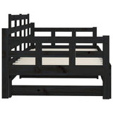 Pull-out Day Bed without Mattress Black 2x cm 820346