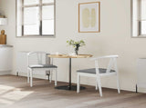 Dining Chair 2 pcs White and Grey Solid Rubber Wood 42020406
