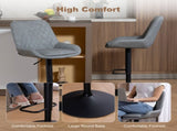 Set of Two Faux Leather Retro Bar Stools - Light Grey T3398P553446