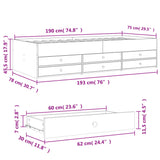 Daybed with Drawers without Mattress Sonoma Oak 75x190 cm Small Single 3280890