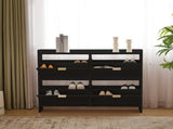 Modern Shoe Cabinet with 4 Flip Drawers, Freestanding Shoe Rack with Open Shelves, Suitable for N896P457053S