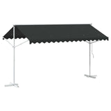 Free Standing Awning 4 x 3 m Polyester Anthracite 42033620