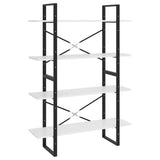 4-Tier Book Cabinet White 100x30x140 cm Engineered Wood 806477