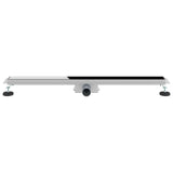 Shower Drain with Glass Cover Black 100 cm Stainless Steel 304 42015954