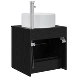 Wall-Mounted Sink Vanity Black Oak 49.5 x 44.5 x 65.5 cm 890319