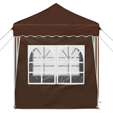 Pop-up Party Tent 195 x 195 x 245 cm Brown Oxford Fabric 42019742