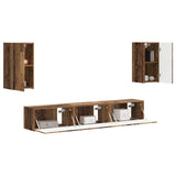 TV Cabinet Set Wall-mounted 5 pcs Old Wood Engineered Wood 3409076