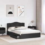 Storage Bed with Headboard Black 140 x 190 cm Engineered Wood 3413097