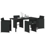 Garden Dining Set with Cushion 5 pcs Black Poly Rattan 3379978