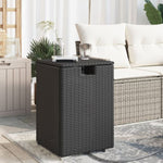 ZNTS Propane Tank Cover Table Black 40x40x60 cm Poly Rattan 366294