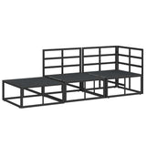 Garden Sofa Set with Cushion 3 pcs Black Aluminium 3378950