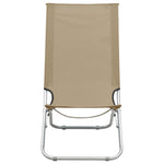 ZNTS Folding Beach Chairs 2 pcs Taupe Fabric 310378