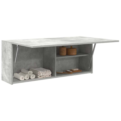 ZNTS Bathroom Wall Cabinet Concrete Grey 100x25x40 cm Engineered Wood 860106