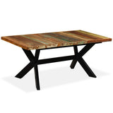 244804 Dining Table Solid Reclaimed Wood and Steel Cross 180 cm